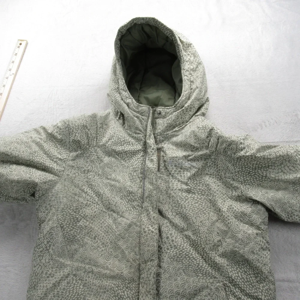 Columbia Horizon Ride Jacket Girls Large 14/16 Green Printed Insulated Hooded